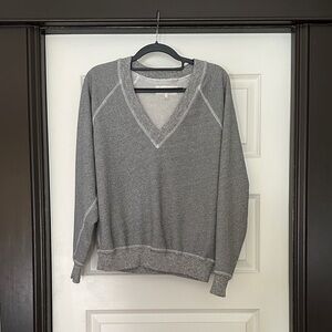 THE GREAT. Gray V-Neck Sweatshirt